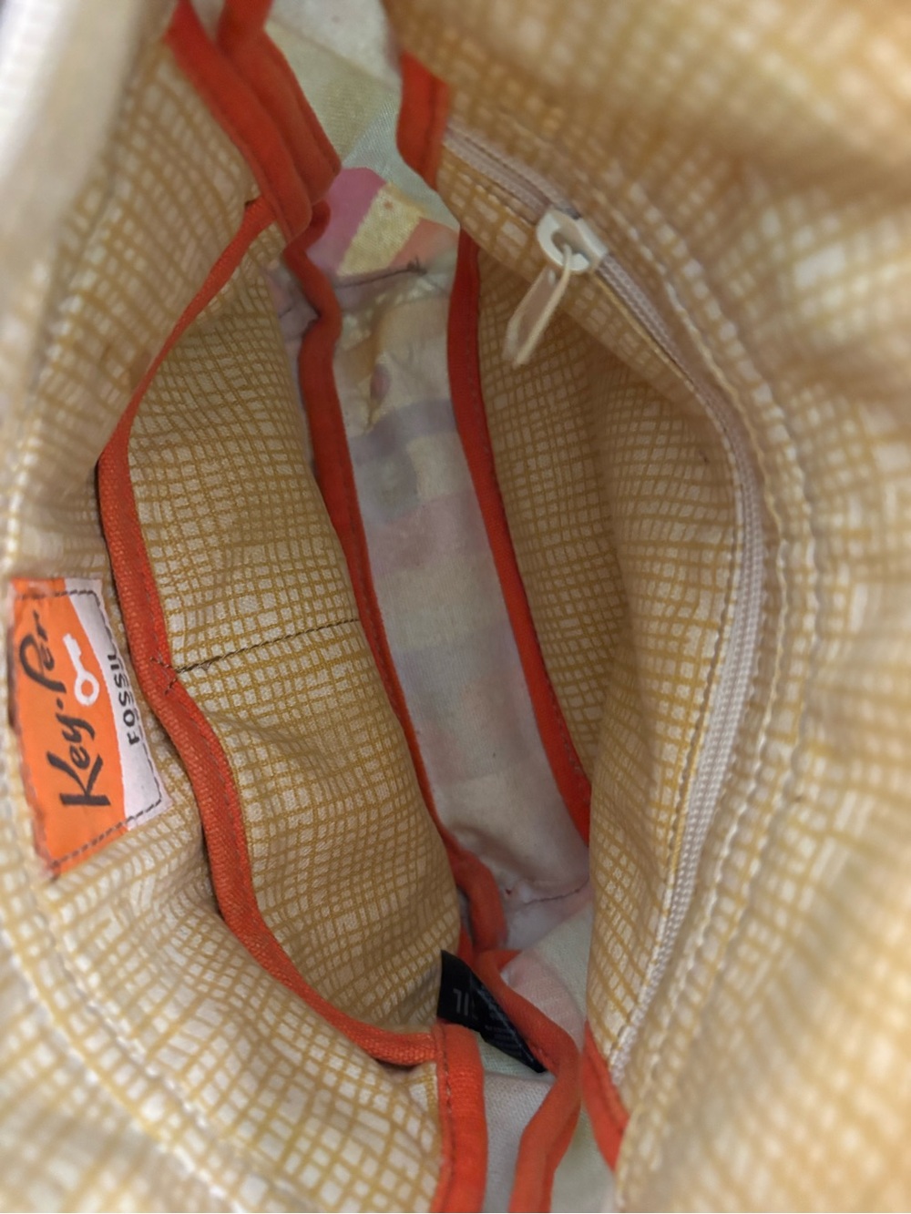Fossil Key-Per City Birds Coated Canvas Crossbody Bag with Keychain Like New - Picture 15 of 15